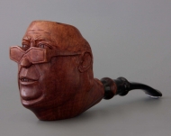 Portrait head with fashionable glasses