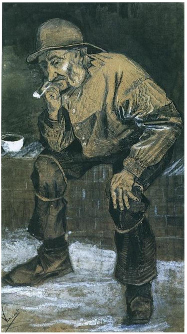 10-vincent-van-gogh-1883-fisherman-with-southwester-with-pipe